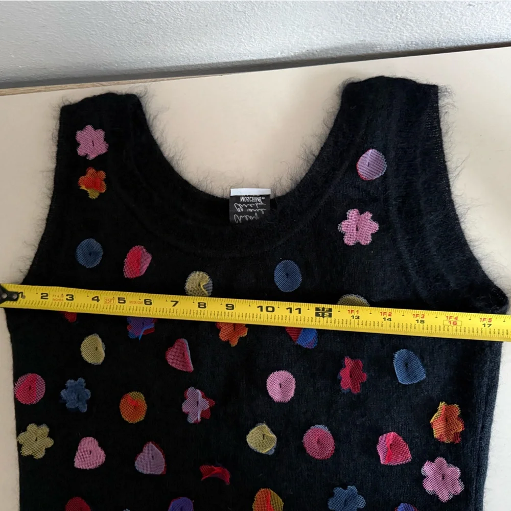 Moschino Cheap & Chic Vintage Y2K Sweater Tank Mohair Blend Floral Detail - Picture 6 of 6